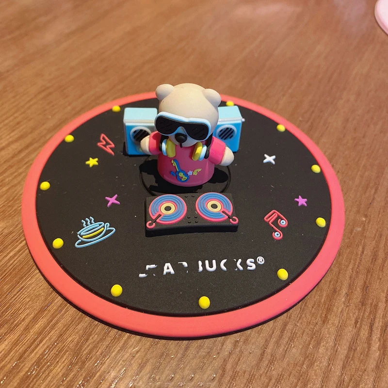 الغذاء الصف غطاء كوب سيليكون غطاء كوب الشرب لطيف الكرتون الغبار غطاء كوب عالمي غطاء فنجان القهوة #4