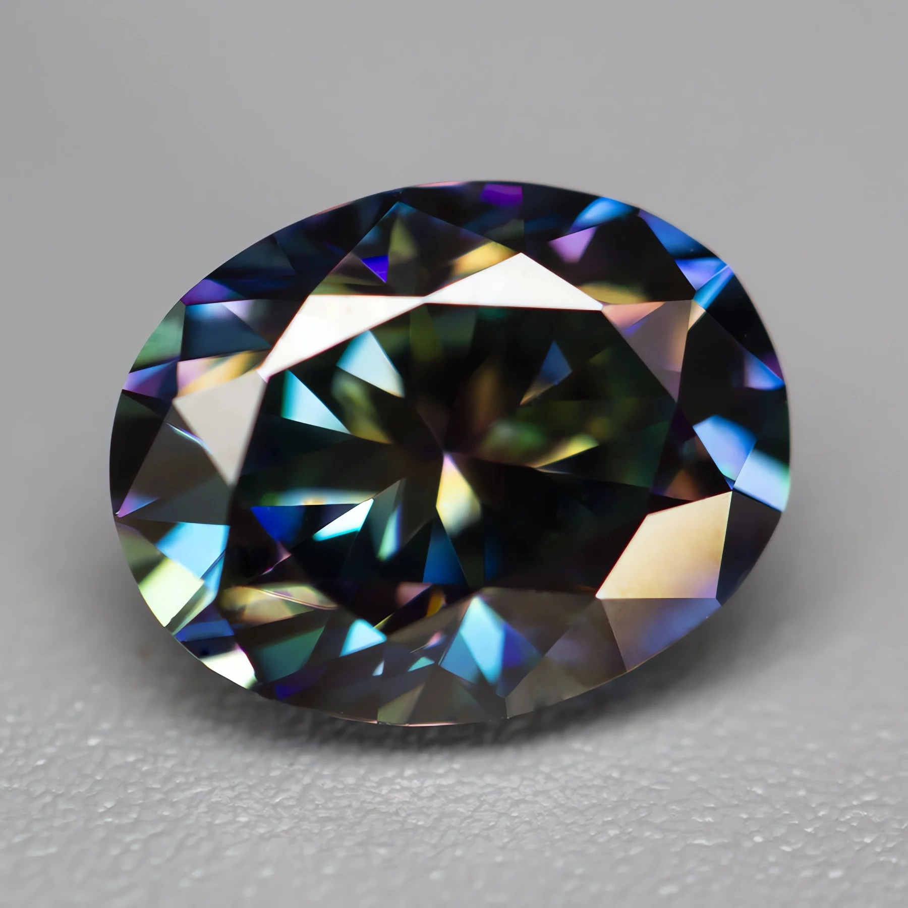 New Moissanite Stone With Certificate Rainbow Purple Color Oval Cut 0.5-5.0ct Certified Moissanite Loose Gemstone GRA VVS1 3EX