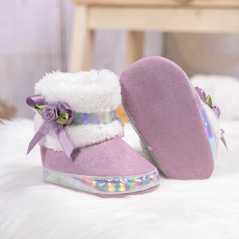 2025 جديد الاطفال Bowknot منقطة الرضع حذاء طفل رقيق أحذية الشتاء الدافئة طفلة القطن لينة المضادة للانزلاق طفل سرير الأحذية #5