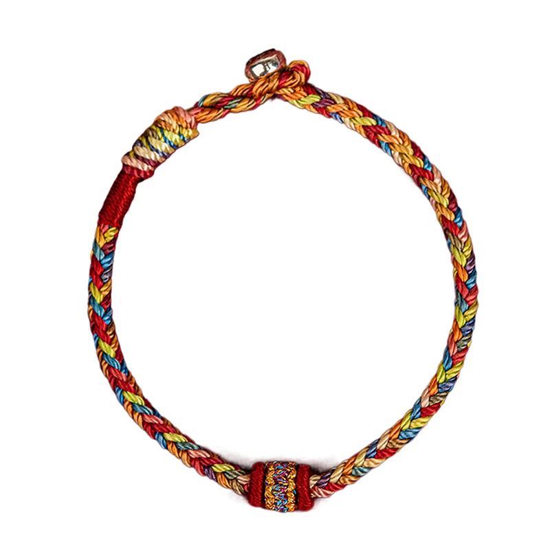 14CM Hand-woven Tibetan Bracelet Colorful Thread Good Lucky Charm Rope Bracelet Bangles For Women Men Knots Red Thread Bracelets