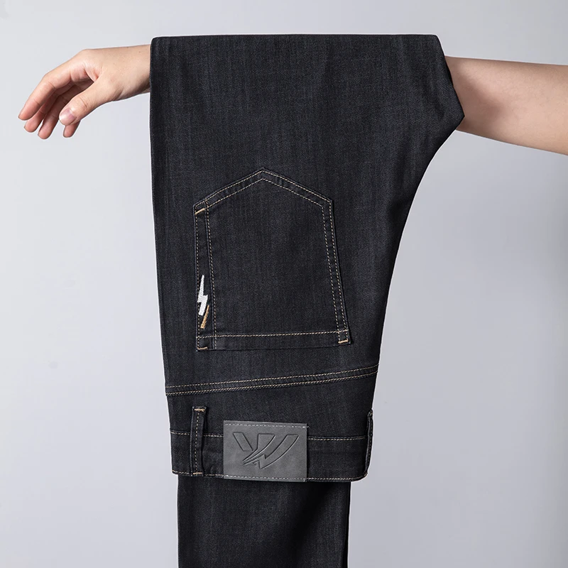 

Мужские джинсы стрейч, синие/черные джинсы в классическом стиле, 2023