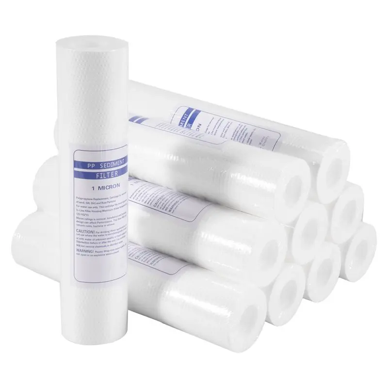 CKFAM-10 PCS Universal Water Filter PP Cotton Filter Cartridge Sediment Water Filters Polypropylene Material Durable , 1 Microme