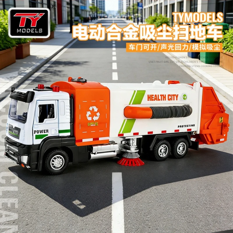 

Simulation alloy sound and light electric vacuum cleaner sweeping vehicle garbage sanitation engineering vehicle model toy