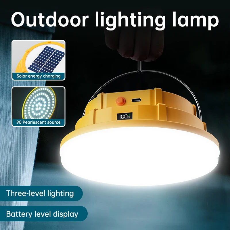 Outdoor Solar lade Garten Camping Lichter LED licht Form Multifunktionale Intelligente display Wasserdicht Langlebig Mit haken