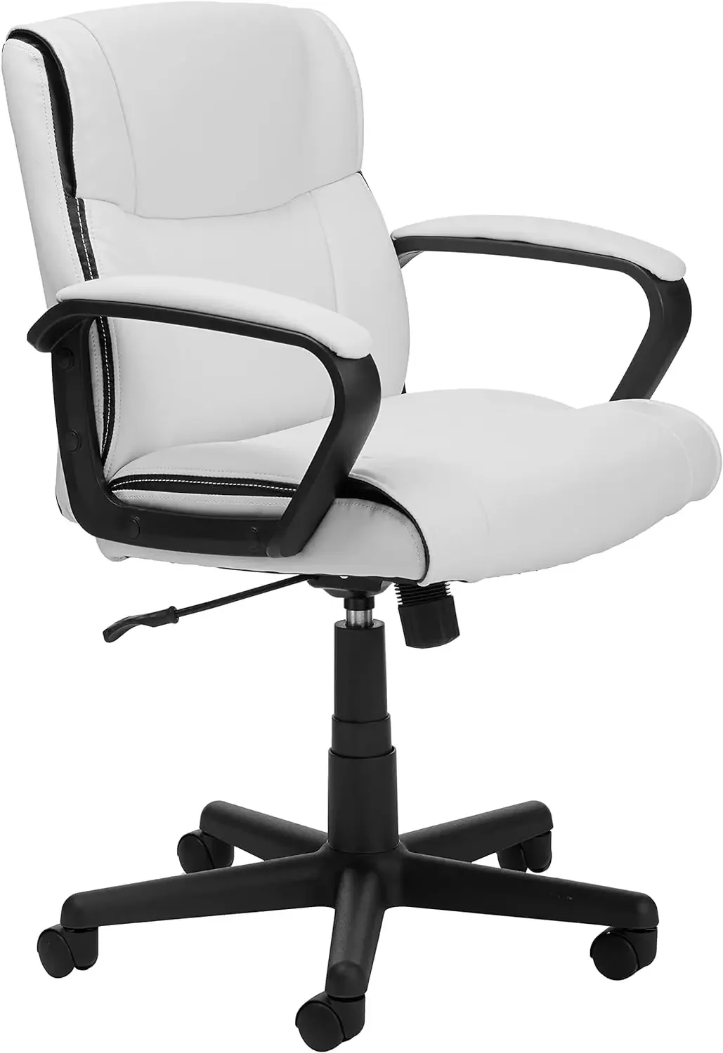 

Basic desk chair, upholstered armrest, adjustable, 360 rotation, rolling, 275 lb capacity, 24.2 "L x 24" W x 38.6 "H, white