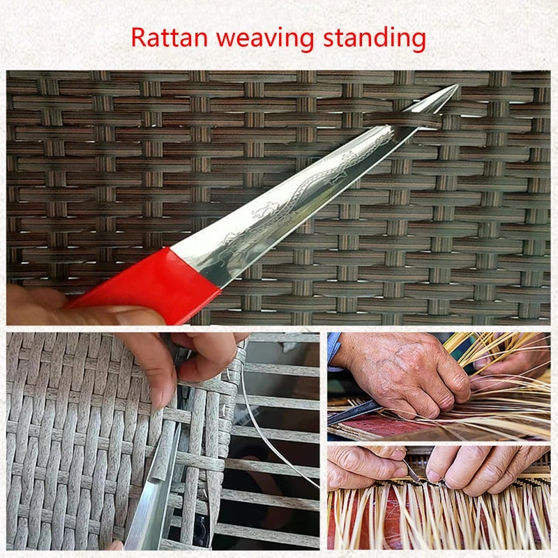 Woven Rattan Knife DIY Pry Cutter Tool Manganese Steel Needle Rattan Furniture Work Blade Knives Weaving Repairing Tools