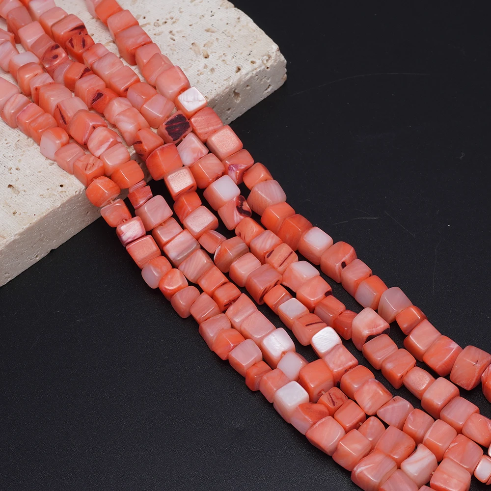 Seawater White Butterfly Shell Colorfulful Asymmetrical Square Shape Loose Beads for Diy Necklaces and Other Jewelry Accessories