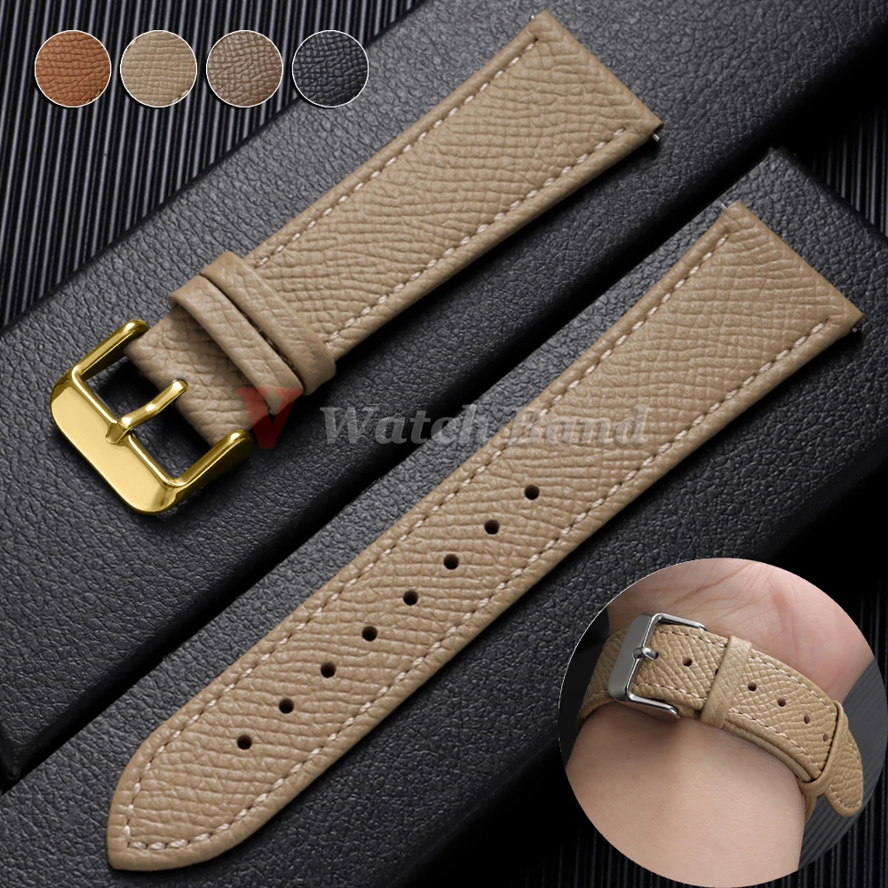 Pulseira de Relógio de Couro Genuíno Vintage 20mm 22mm, Universal, Retrô, para Homens e Mulheres, com Barra de Liberação Rápida