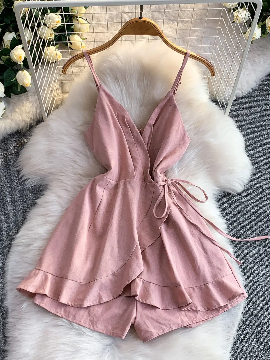 

Women's Pink Bodysuit Jumpsuits Overalls Y2k Korean Style Off Shoulder V-Neck Playsuits Vintage Rompers For Women Clothes 2026