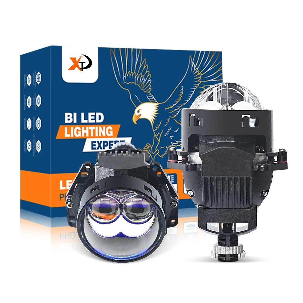 

New Bi-Beam Dual-Eye LED Projector Headlights 3 Inch Dual Lamp Cup Mini Sun Ultra Bright High Power Car LED Headlamp 130W H7 LED