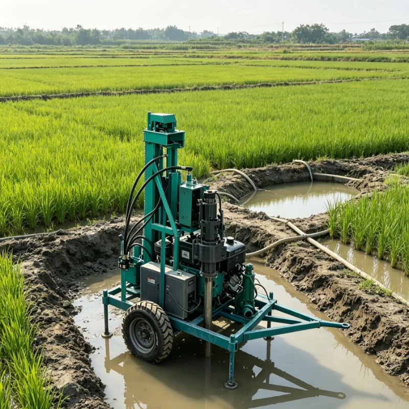 Compact 100m Water Well Drilling Rig Mobile Shallow Borehole Equipment for Rural Domestic Water Supply & Farm Irrigation Project
