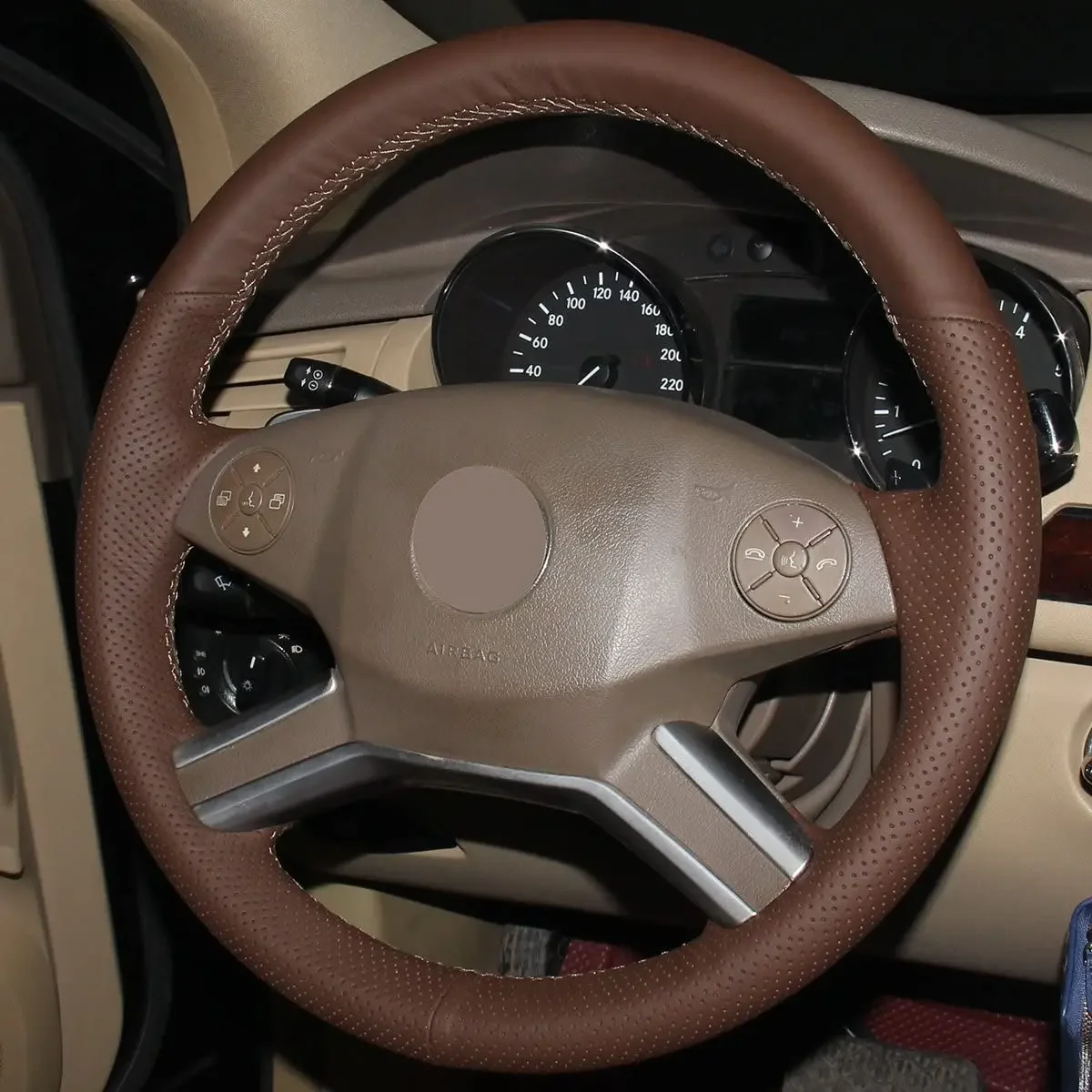 DIY Car Steering Wheel Cover For MERCEDES BENZ GL 320 gl350 GL 450 GL 550 ML 350 ML 550 R 320 R 350