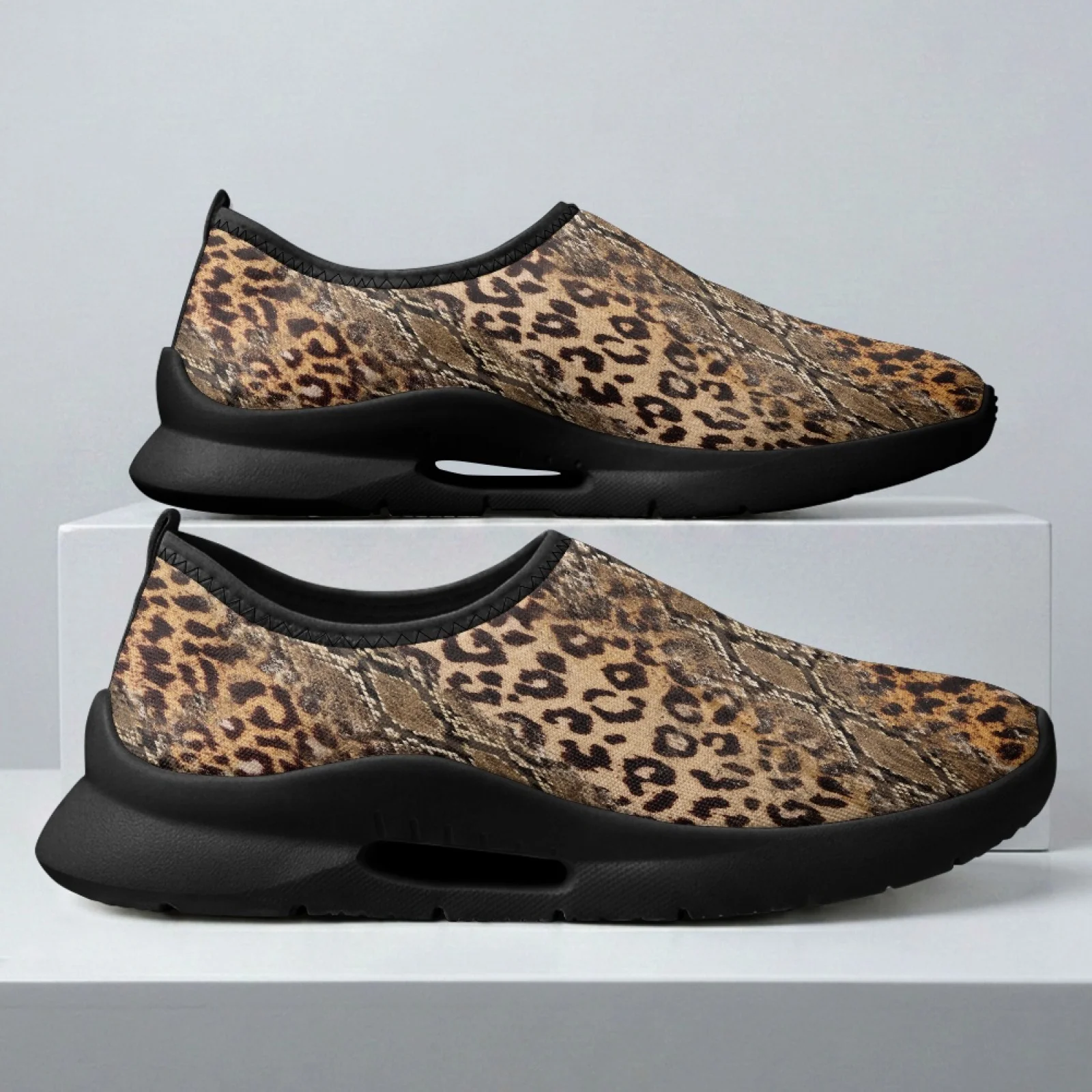 PENSTROLL Casual Casual Sneakers for Men Lightweight Non Slip Casual Shoes for Leisure Adult Leopard Print