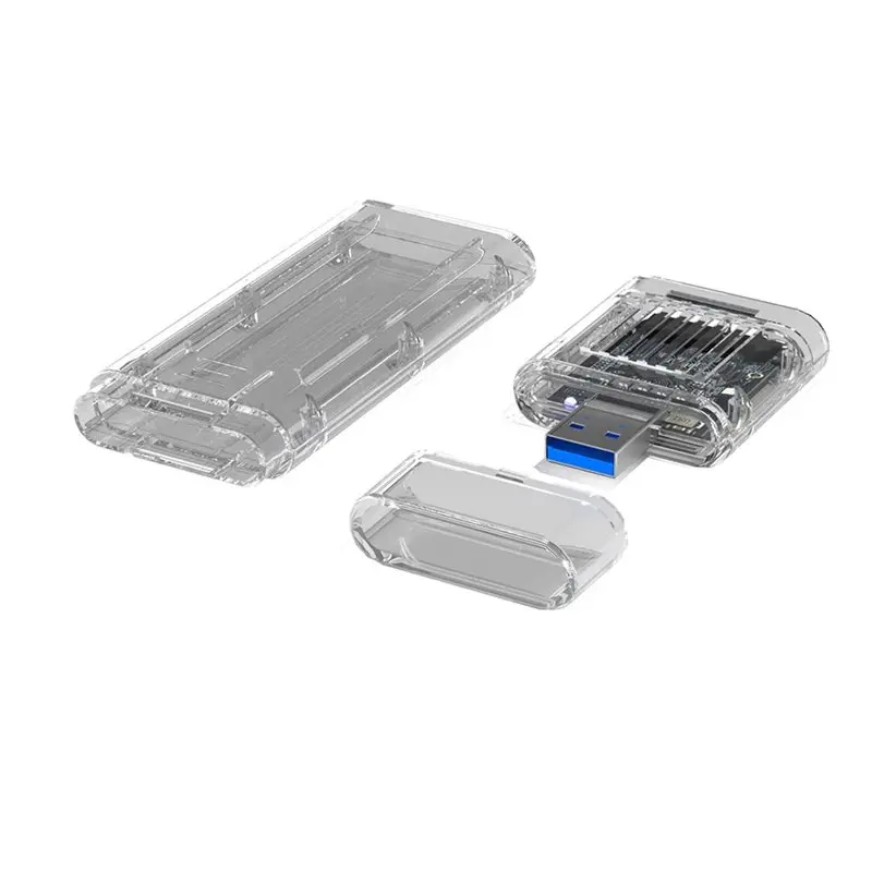 M51K-External Adapter M. 2 Nvme SSD Enclosure Detachable M. 2 To Type-A USB3.2 NVME SSD Case Box For Laptop Accessories Clear