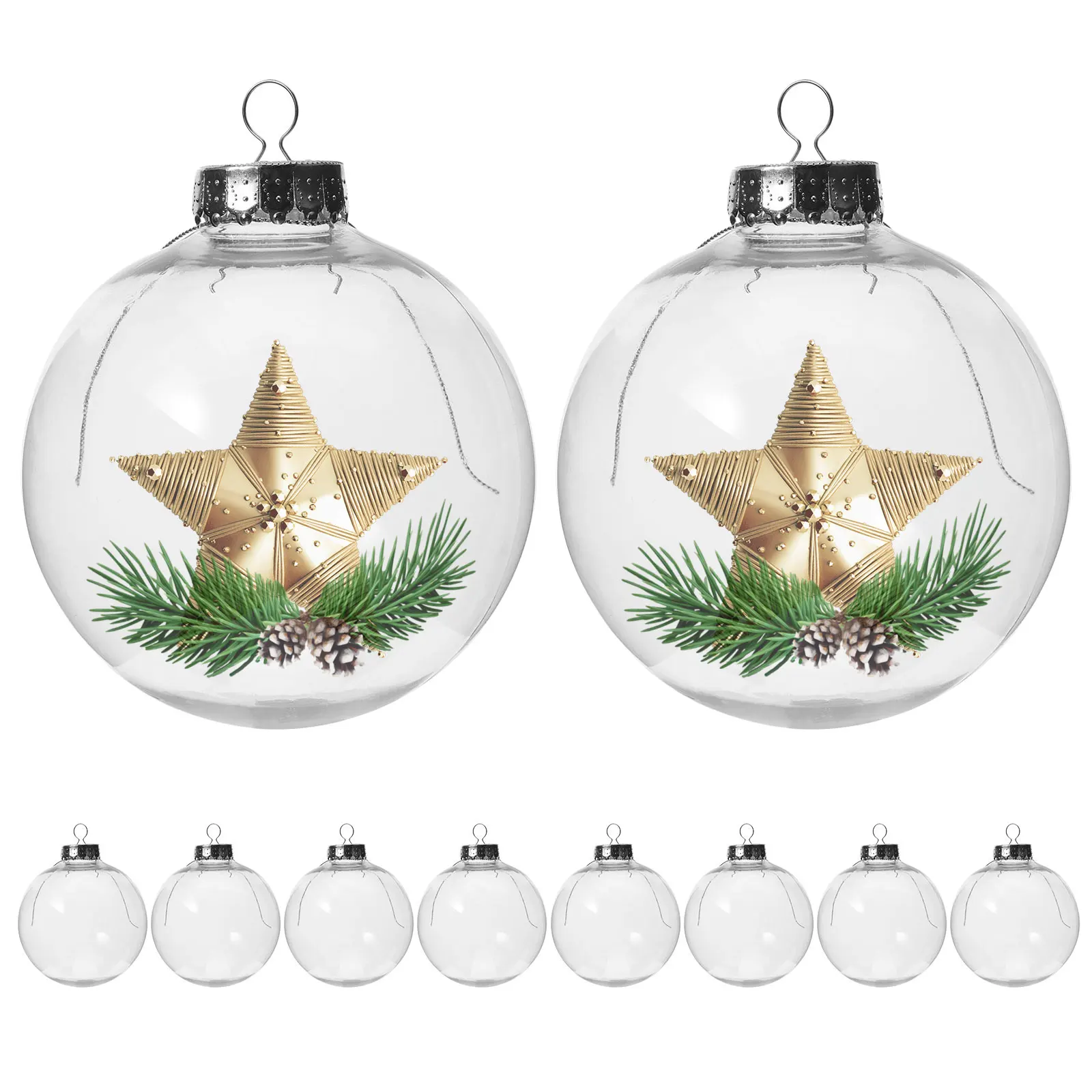 

10 Pcs Christmas Ceiling Decorations Balls Ornament Hanging Ornaments for Tree Transparent