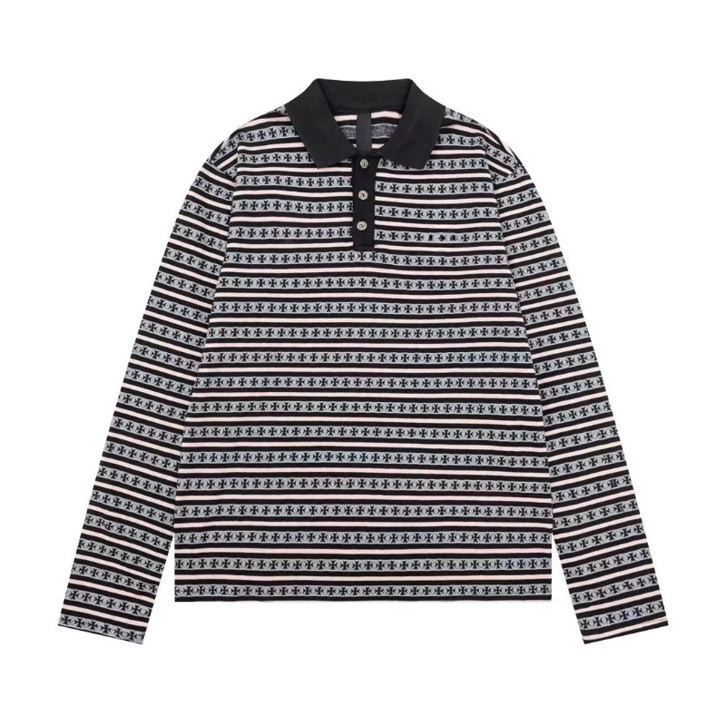 

Double-yarn Cotton Round Neck Printed Long Sleeve T-shirt for Men and Women with The Same Paragraph