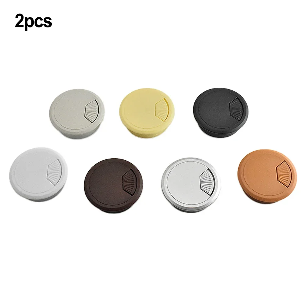 Cable Hole Cover Table Tidy Wire 2pcs Cabinet Computer Desk Decorate Grommet Hardwarereplacement Offices Parts
