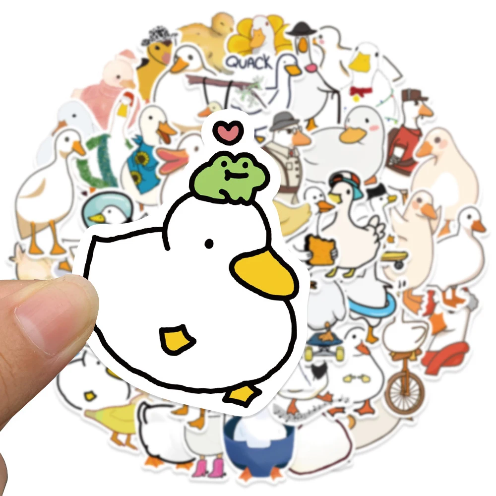 

10/30/50Pcs Kawaii Call Duck Cartoon Stickers Creative Aesthetics Sticker for Notebook Suitcase Laptop Car Kid Graffiti Decals
