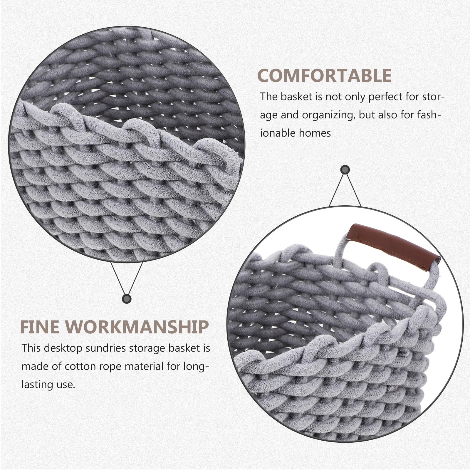 

Storage Box Cotton Rope Basket for Shelves Small Woven Cute Baskets Magazine Makeup