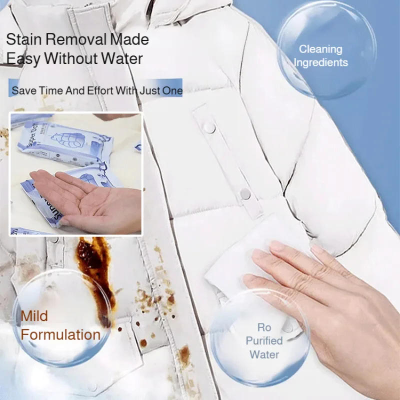 Lingettes nettoyantes puissantes pour doudoune, lingettes de décontamination nowash, lingettes nettoyantes à sec