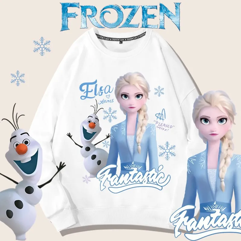 

Disney Frozen Crewneck Hoodie Woman Spring And Autumn Girl Aisha Anna Animation Around Co-branded Clothing Trend