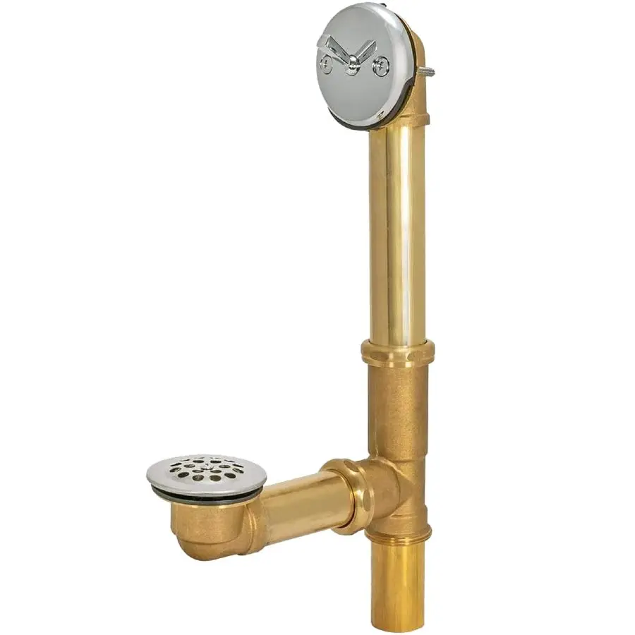 

TripLever Bath Waste and Overflow Drain Kit, 11 2 Inch Drain, 20Gauge Brass with ChromePlated Trim, 35201