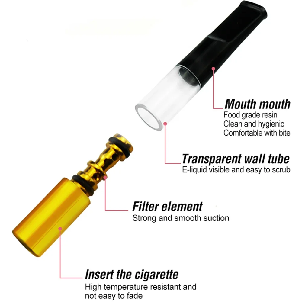 Mini Filtration Tobacco Tar Filter Cleanable Microfilter Cigarette Holder Recyclable Smoke Mouthpiece Filtration