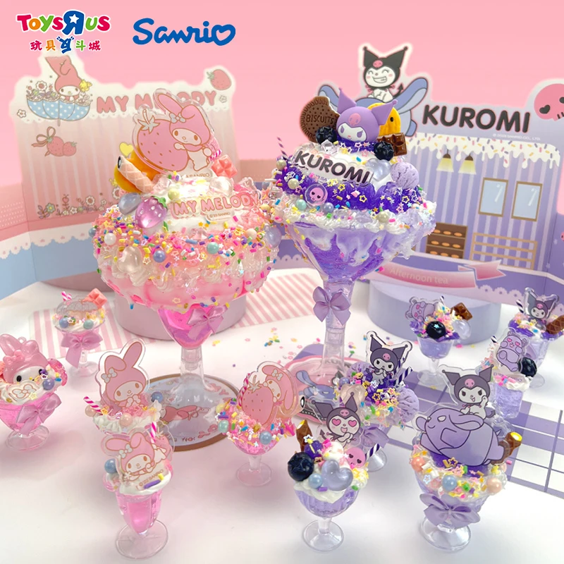 Sanurgente Kuromi Melody-Kit de matériel de dessert fait à la main pour filles, crème de bricolage, gel, maison de dessert, jouets de simulation, cadeaux créatifs