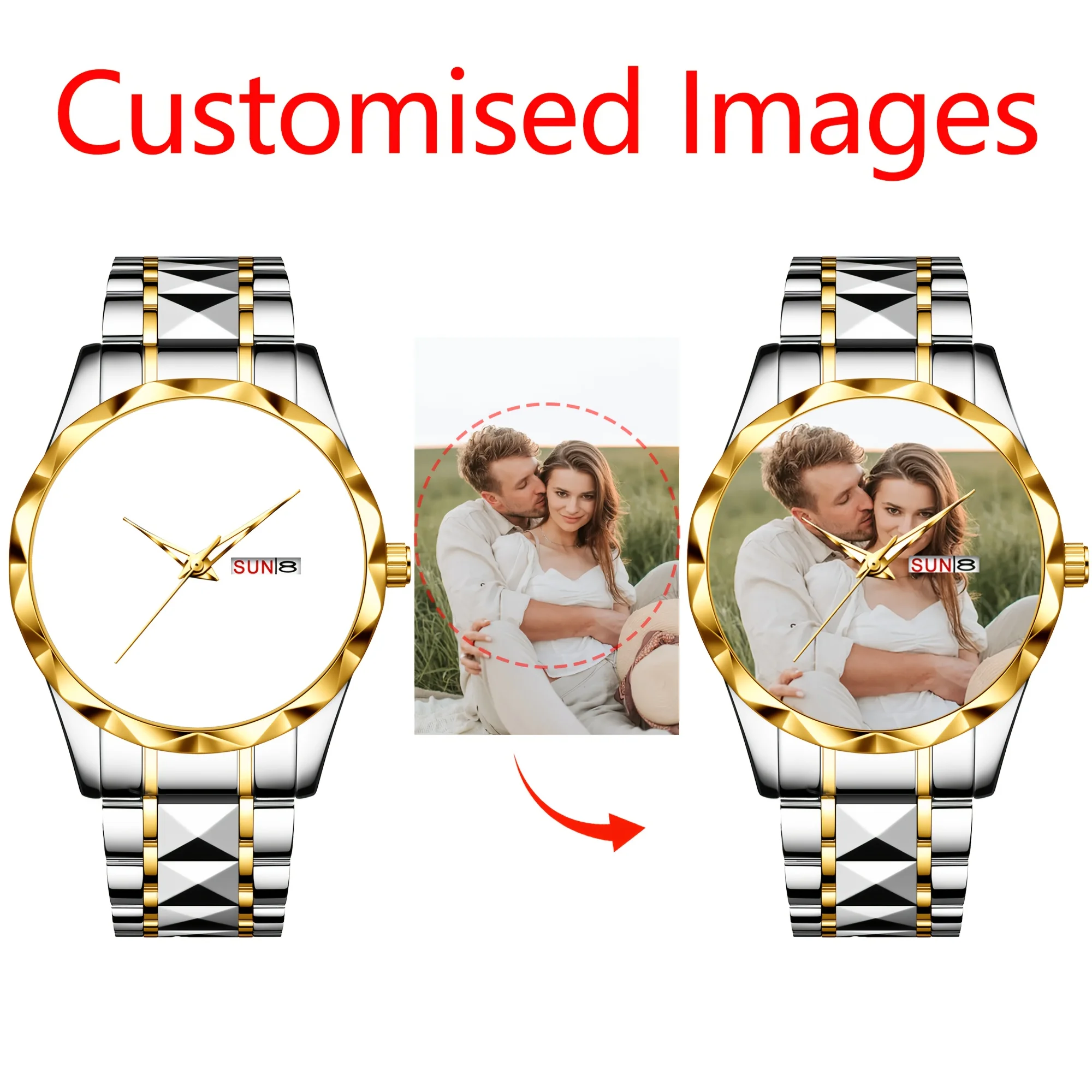 Reloj Personalizable con Imágenes Personalizadas: Un Elegante y Sofisticado Reloj de Pulsera para Hombre, Reloj Mujer, Reloj Hombre