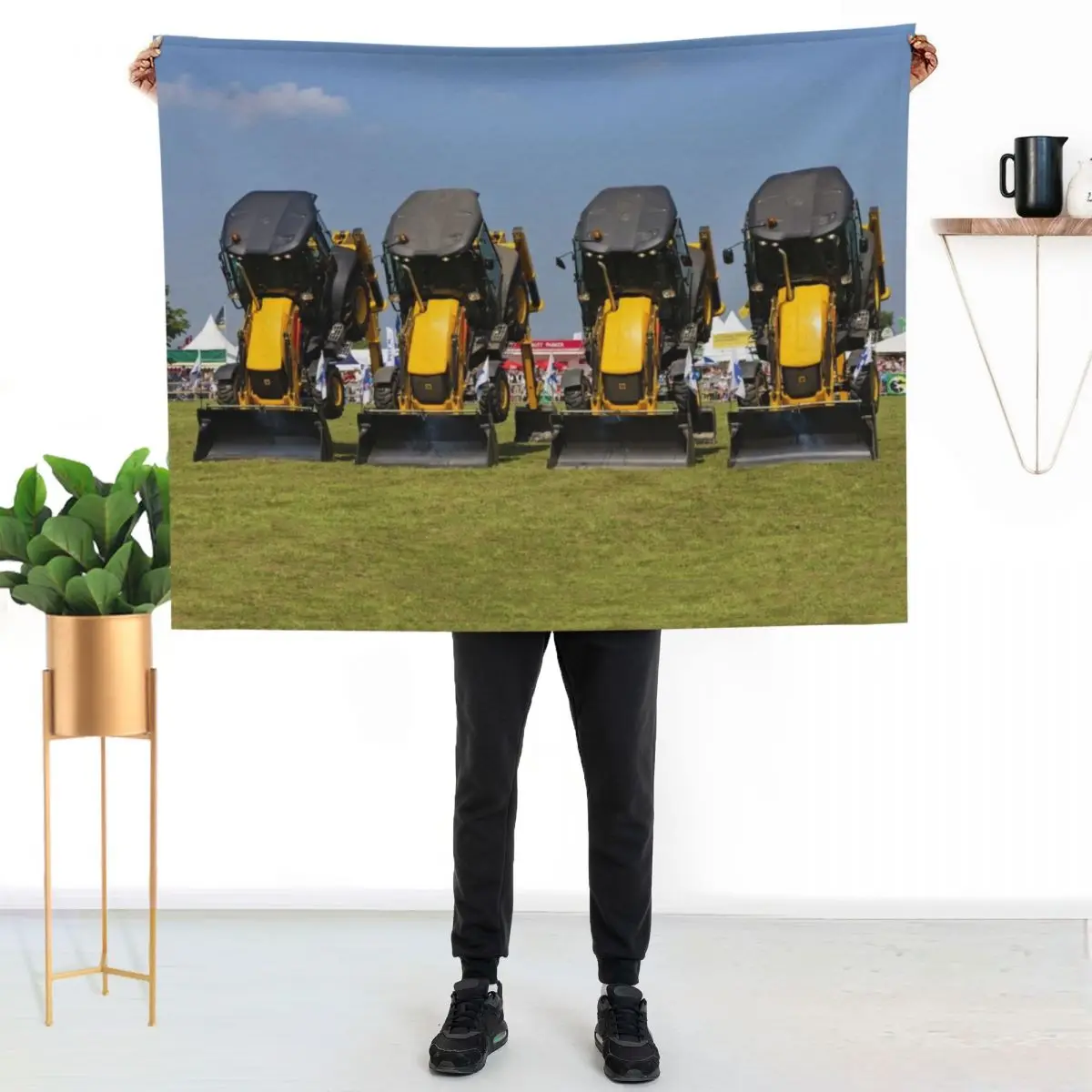 The Diggerland Dancing Diggers Stunt Team Throw Blanket Kid'S Bed Custom Luxury Designer Blankets