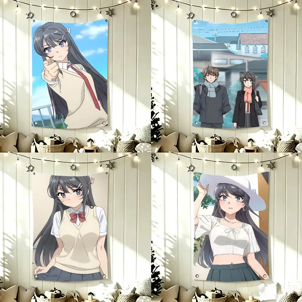 Shoujo Anime B-Bunny Girl Senpai Flags Home Decor Wall Hanging Vertical Flags Indoor Outdoor
