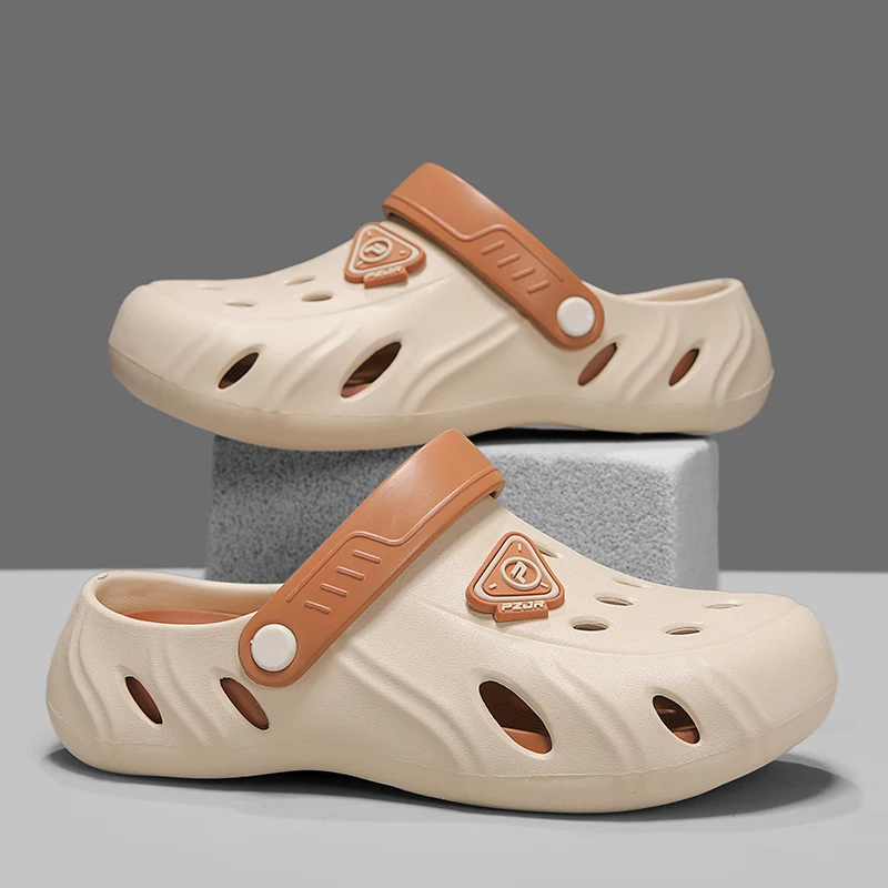 

Summer Men's Thick-Soled Slippers EVA material Non-Slip Breathable Beach Slippers Casual Garden Shoes Comfortable Home Slippers