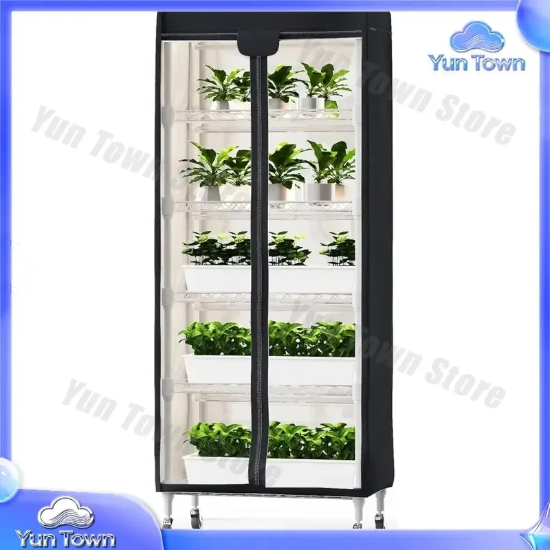 2025 New Movable Vegetable Mushroom Growth Tent with Pulley for Indoor Hydroponic Planting Growing Tent for Vertical