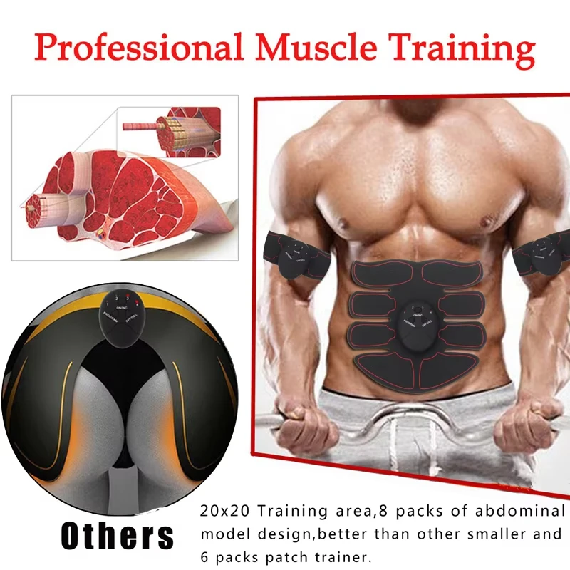Wireless EMS Muscle Stimulator ABS Abdominal Muscle Trainer Toner Body Fitness Hip Trainer Shaping Patch Sliming Trainer Unisex image 3