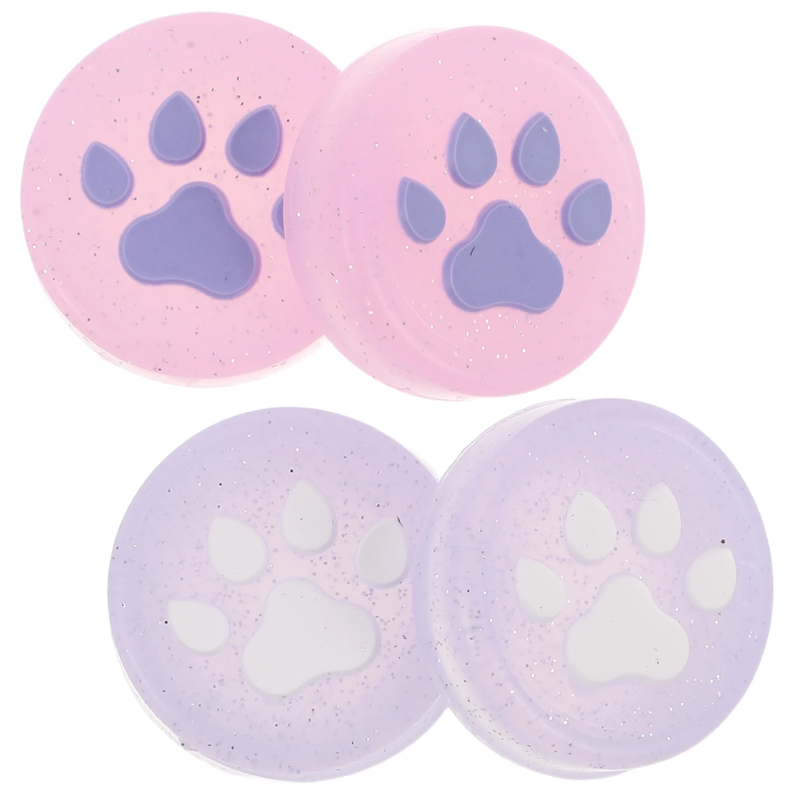 

4pcs Thumb Grips Caps Glow in Dark Cat Paw Design Comfortable Silicone Replacement Covers for Switch Gaming Accessories