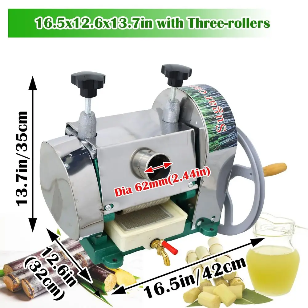 

Manual Sugar Cane Ginger Press Juicer with Knives Wooden Case