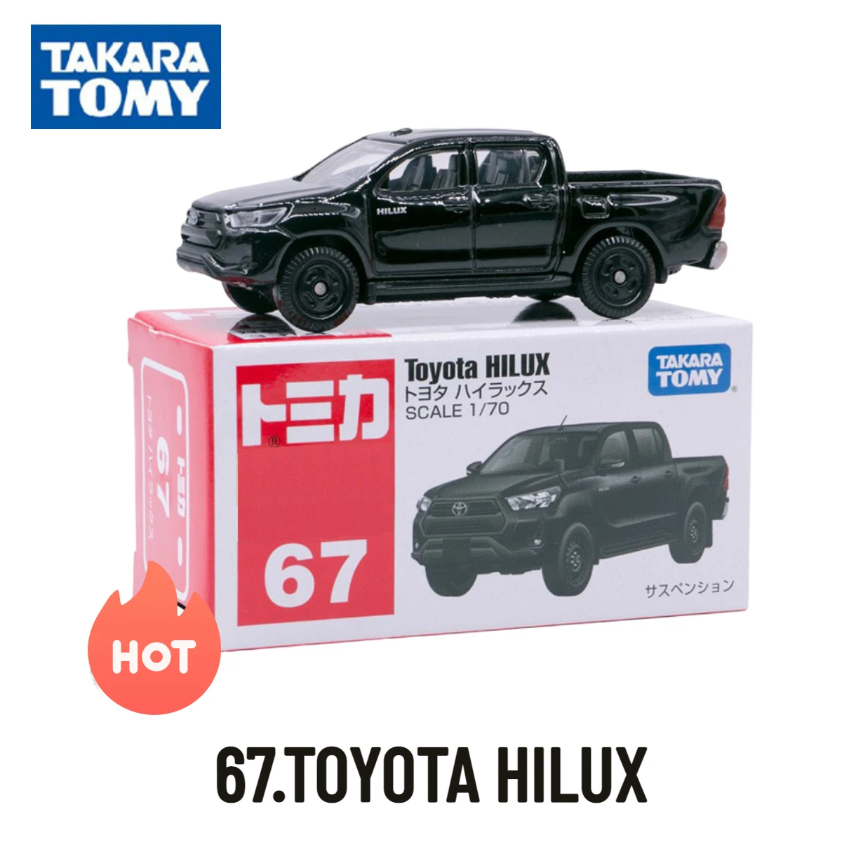 Takara Tomy Tomica Classic 61-90, 67. Modelo de coche a escala TOYOTA HILUX, réplica de colección, regalo de Navidad, juguetes para niños