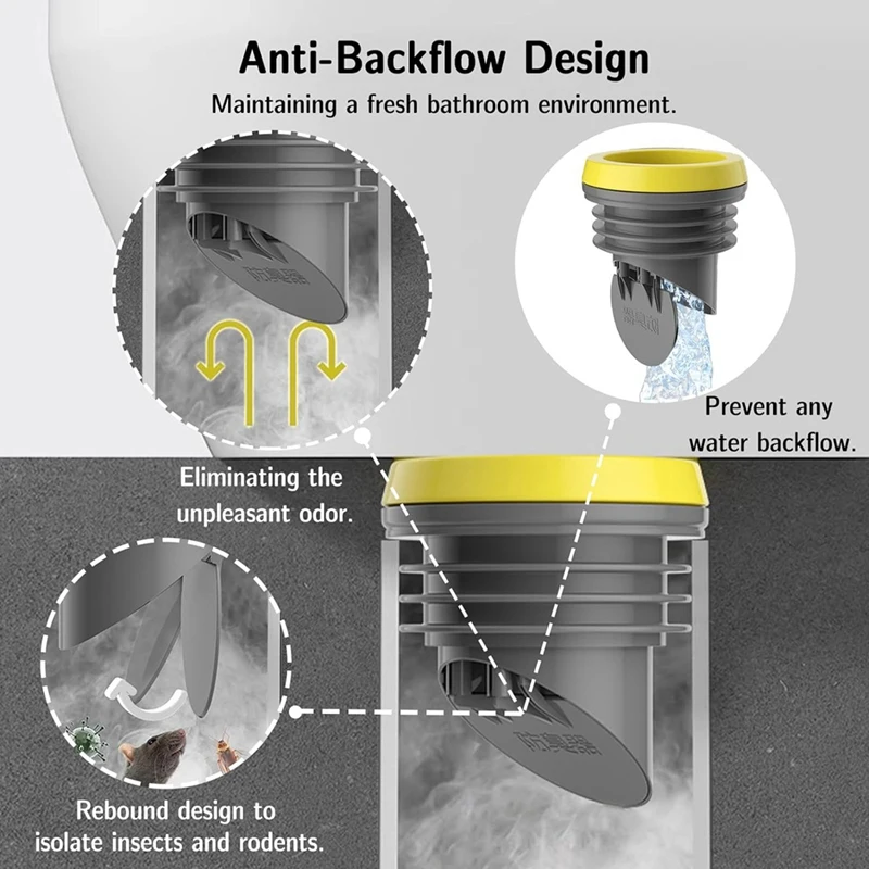 2PCS Toilet Flanges Wax Rings With Prevent Backflow Valve - Thick Wax Bowl Ring Fits 3.2-4 Inch Waste Lines