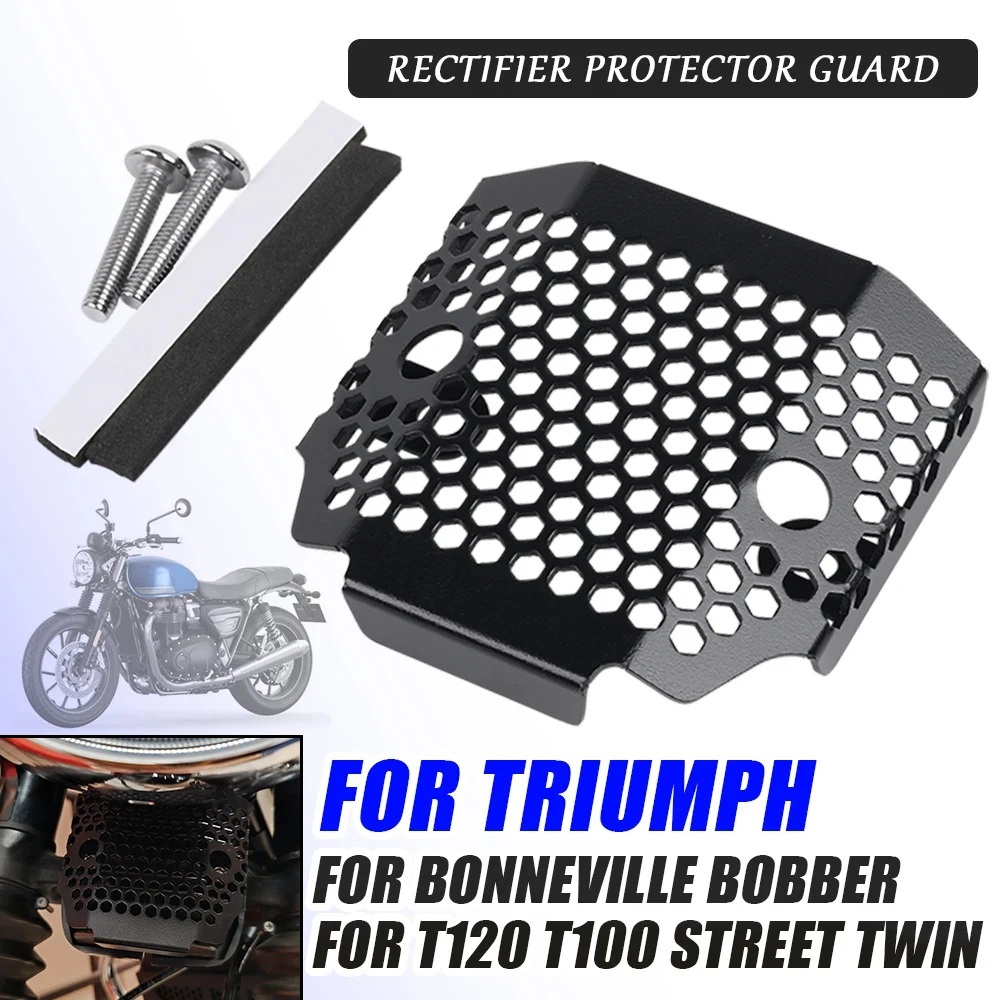 

Motorcycle Rectifier Grille Guard Protector Radiator Grill Cover For Triumph Street Twin Bonneville Bobber T120 T100 2020 2021