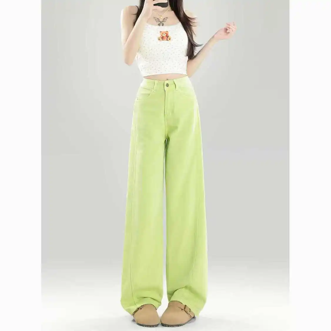 

Брюки женские стильные осенние городские трендовые вельветовые клетчатые лоскутные многослойные студенческие сложенные уличные брюки разноцветные дышащие