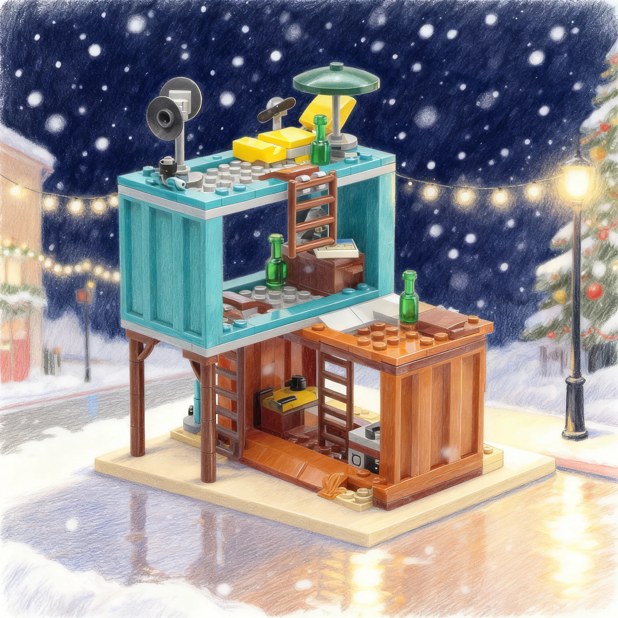 260pcs MOC Wasteland Outpost Other Model Building Blocks Construction Creative Brick DIY Idea Education Christmas Gifts Toys