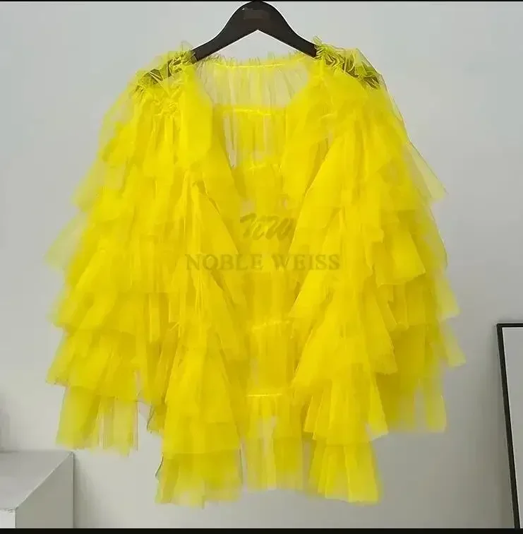 Layers Tulle Wedding Jacket Bridal Party Coat Bridal Bolero Wedding Fashion Top Customized