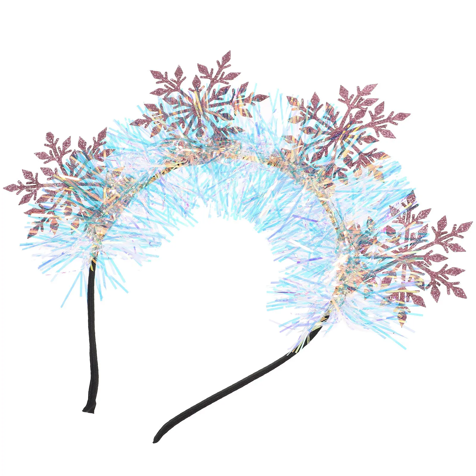 Women Snowflakes Headband Glitter Christmas Party Hair Accessory Decorative Headband Comfortable Lightweight Eye Catching