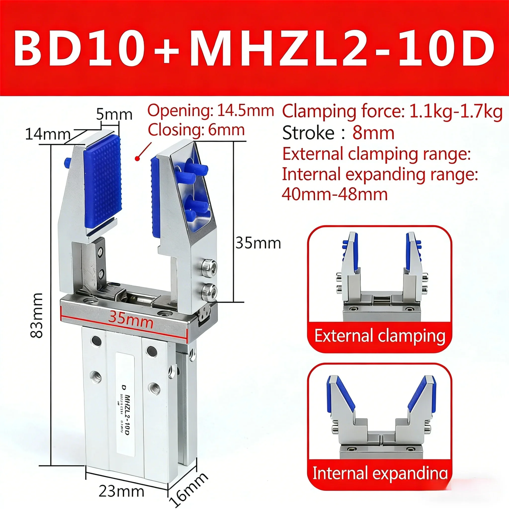 10C Pneumatic Finger Cylinder MHZ2-16D/10D/20D/25D/32D/40D-D1-D2-S-D3-C