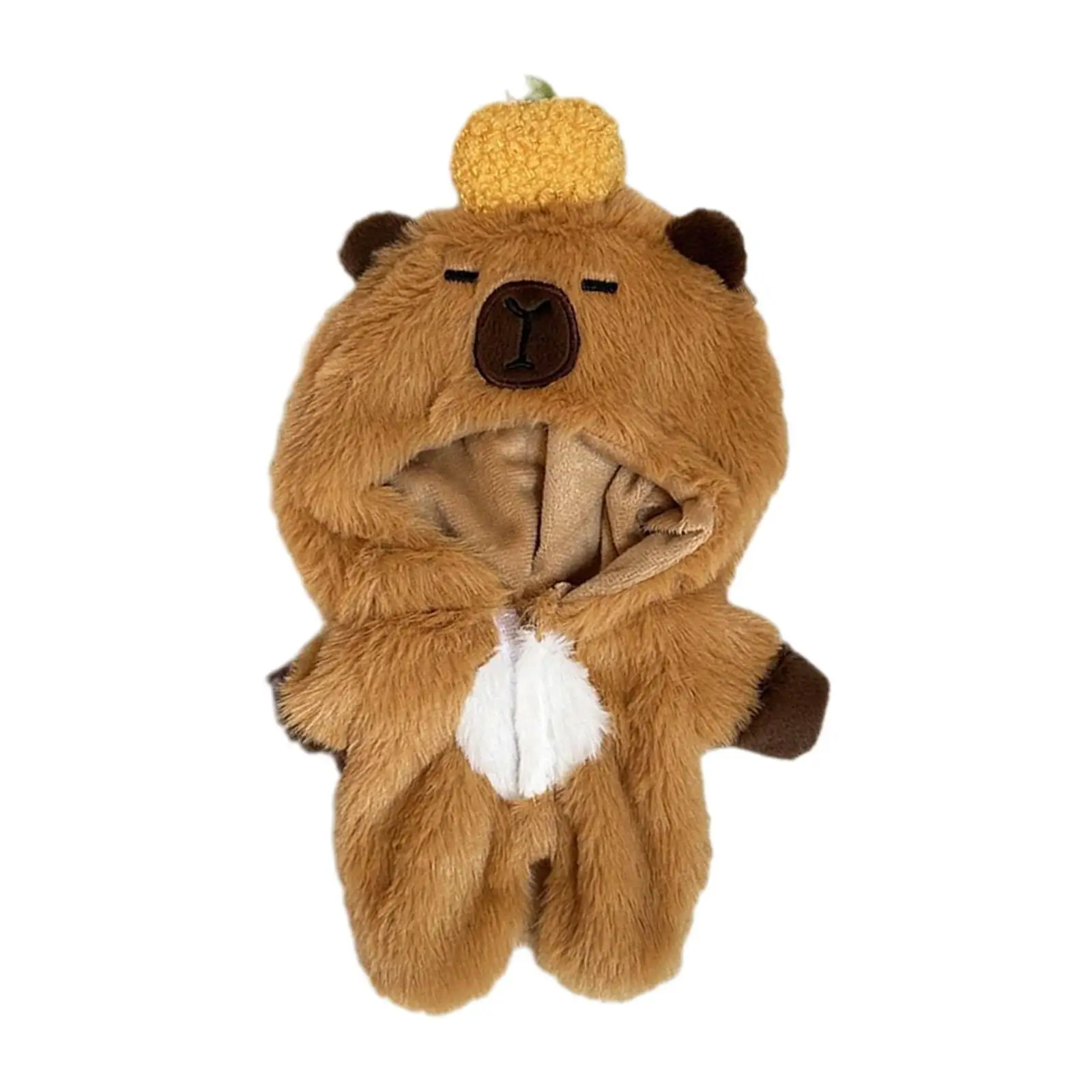 Roupas de boneca de pelúcia com roupas elegantes, macacão capivara, acessórios fofos para animais de pelúcia, roupas confortáveis, 15cm