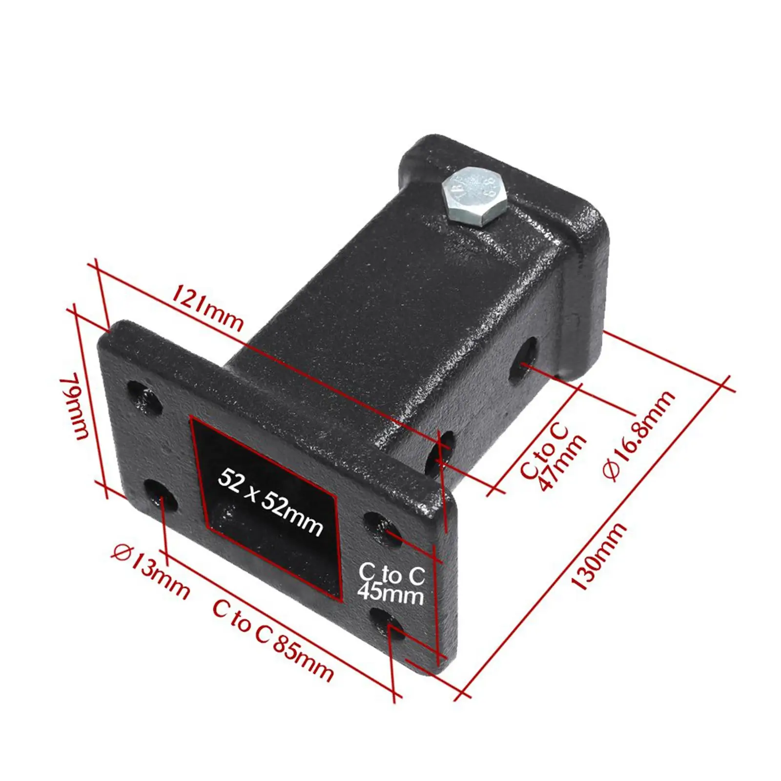 

Cast Steel Trailer Hitch Adapter Mount Insert Reducer Sleeve for Universal 13 Pin to 7 Pin Hook Towing