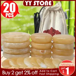 Tontin 20pcs/set Topaz Hot stone massage set basalt massage stones Salon set SPA Tool Heater Bag Health Care round stone