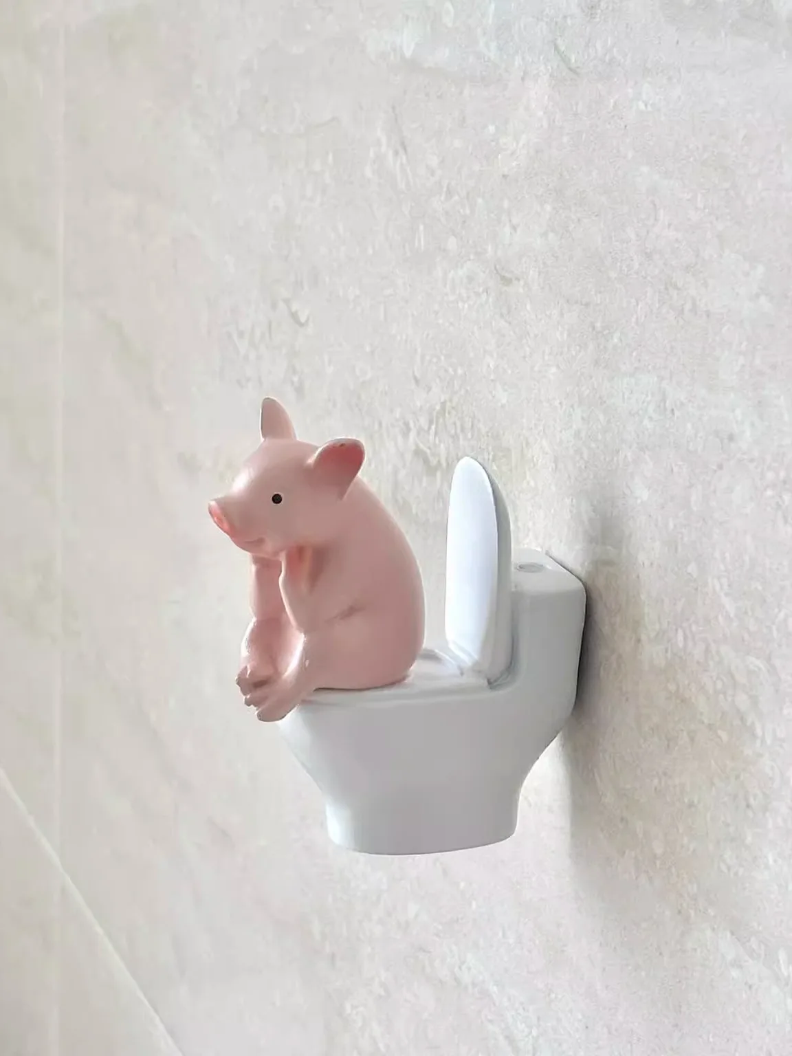 Wandbehang Toilette Schwein Niedliches kleines dekoratives Accessoire für Badezimmer