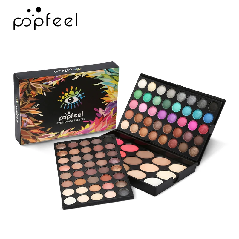 POPFEEL Palette di ombretti e fard a 95 colori - Tonalità versatili luccicanti e opache - Include 15 opzioni di fard, evidenziatore e contorno.