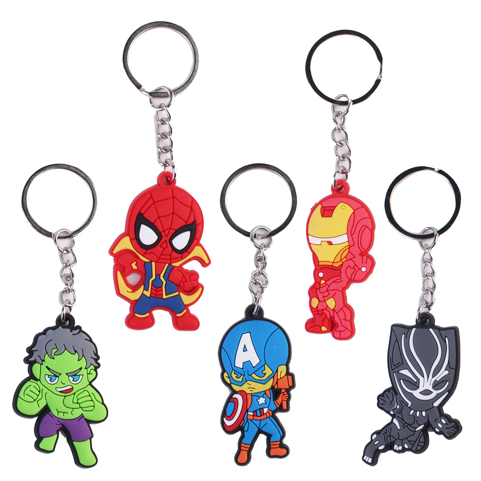 Spider-Man Marvel Hero  Anime Key Chain Cartoon Character,PVC Keychain,Backpack Pendant,Children's Accessories Birthday Gifts